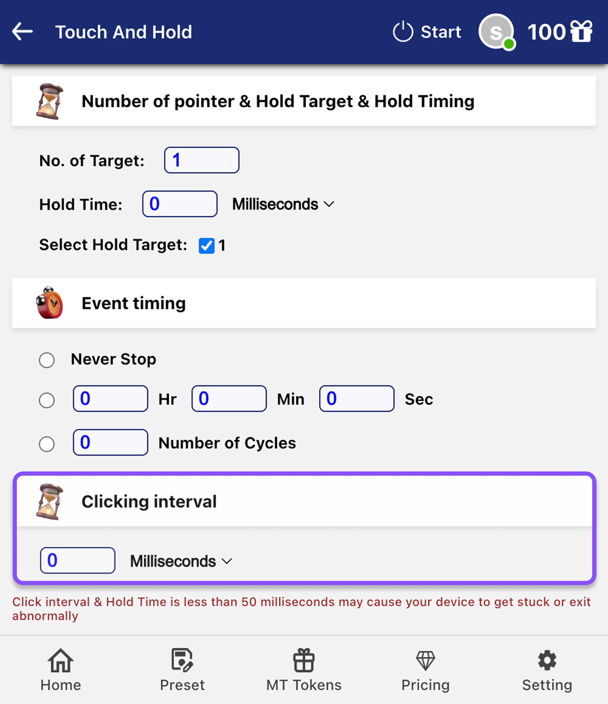 Step 3: Set Clicking Interval